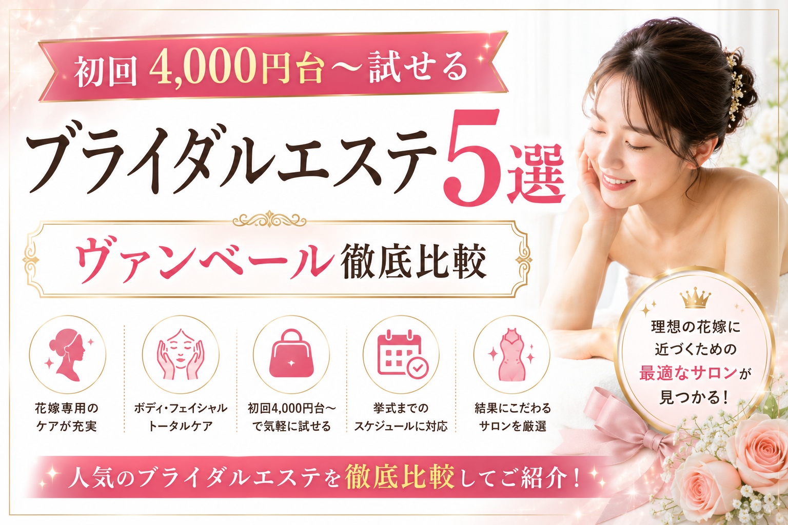 初回4,000円台〜試せるブライダルエステ5選｜ヴァンベール徹底比較【2026年最新】