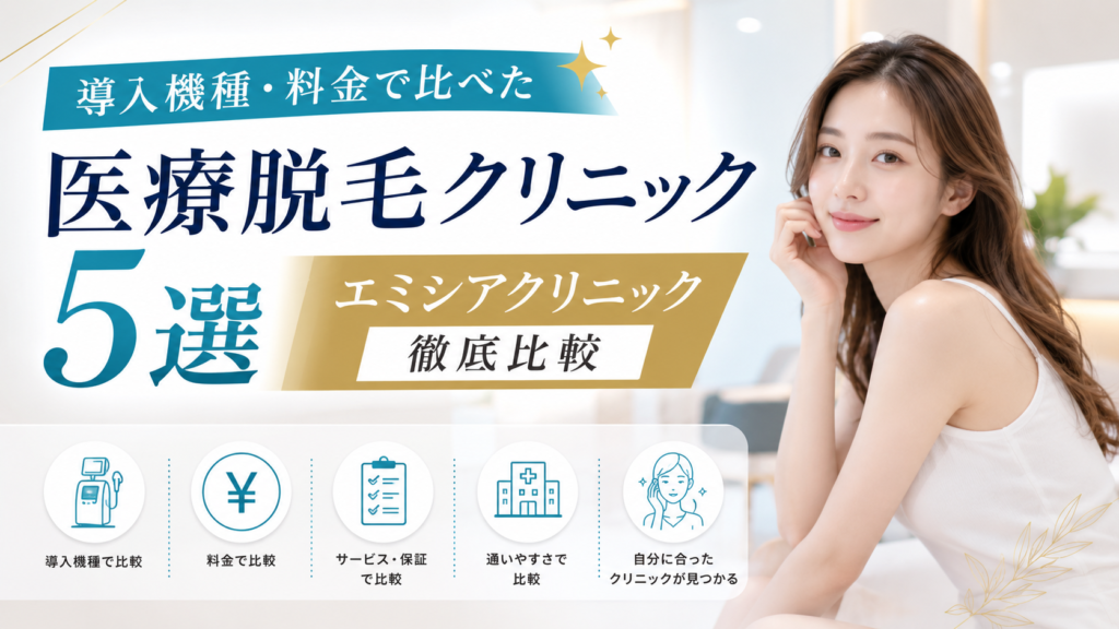 導入機種・料金で比べた医療脱毛クリニック5選｜エミシアクリニック徹底比較