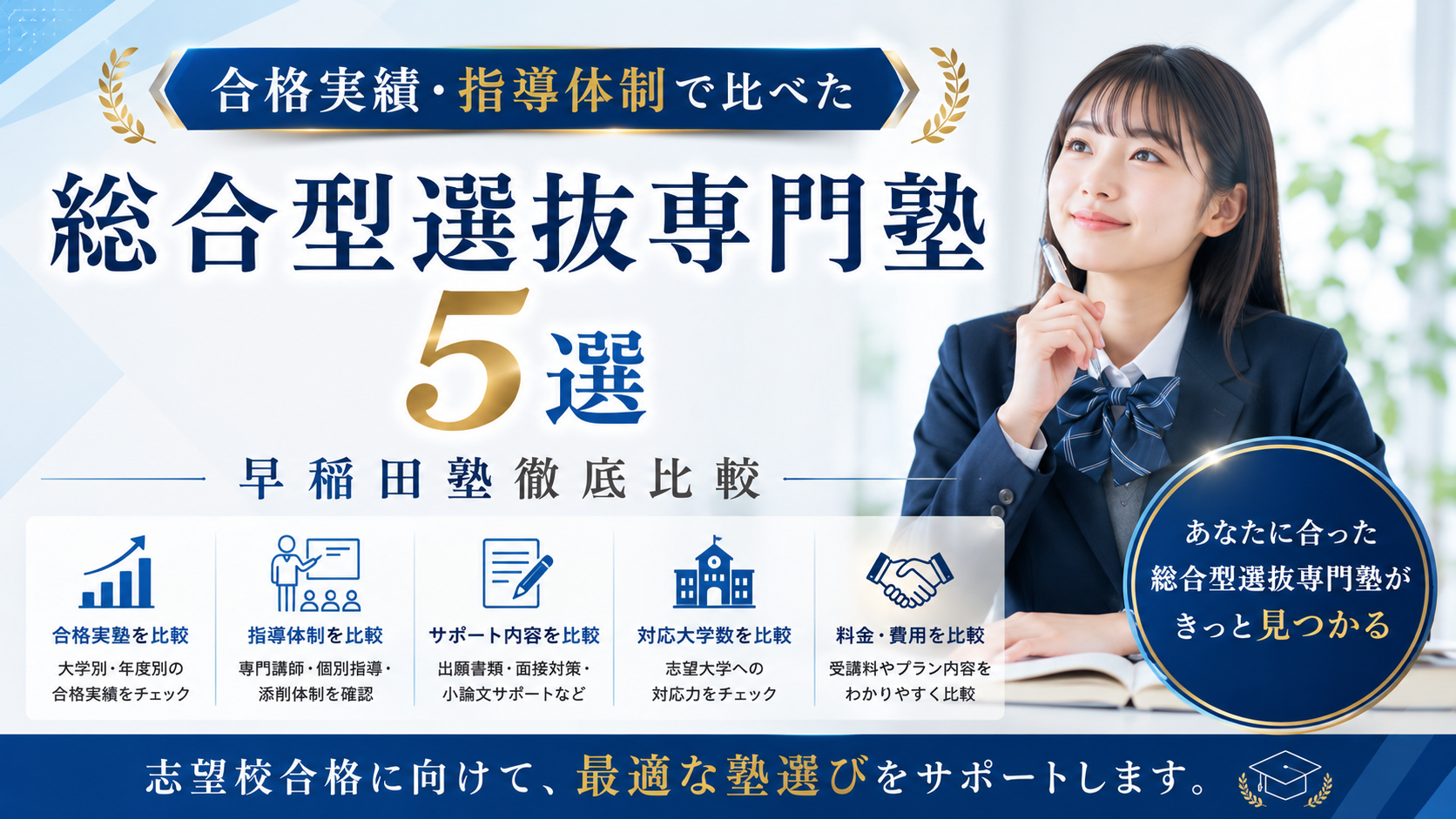 合格実績・指導体制で比べた総合型選抜専門塾5選｜早稲田塾徹底比較【2026年最新】